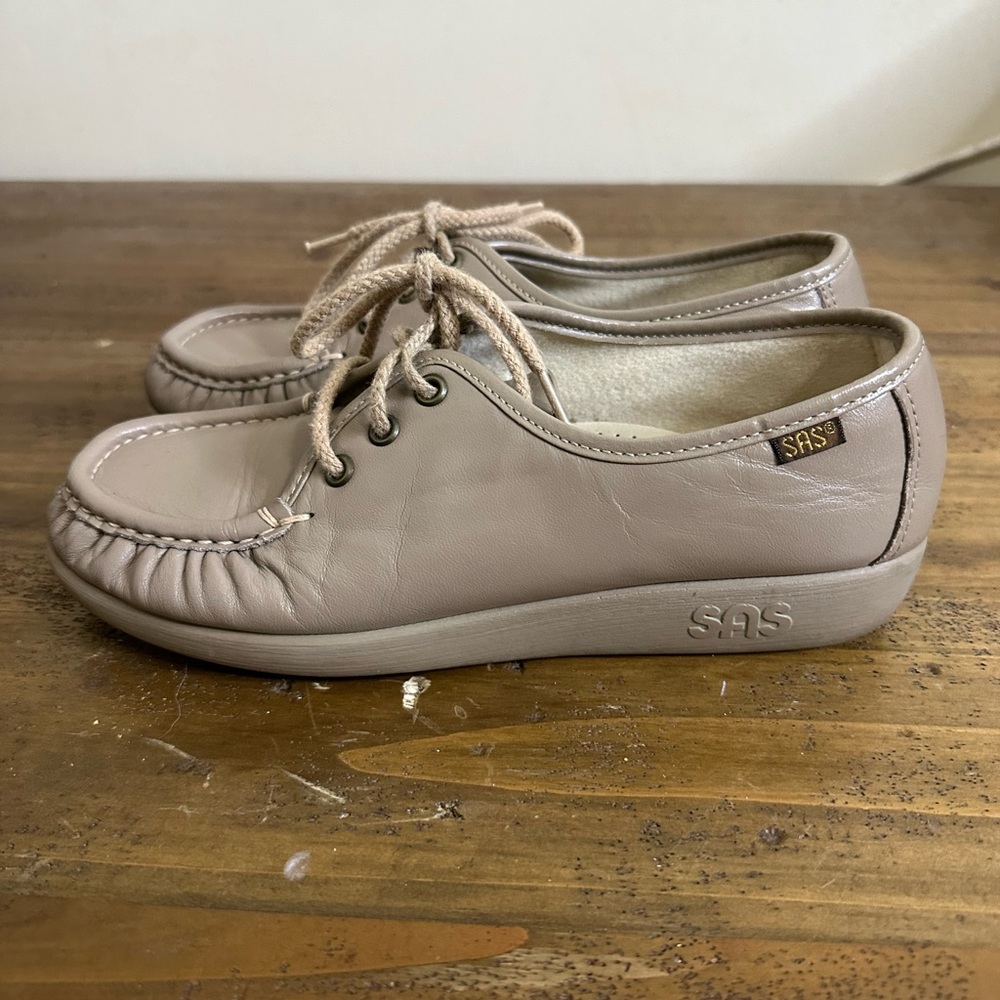 SAS Walking Shoes Comfort Women's Sz 6.5 N Slinder Tan Leather Made in USA